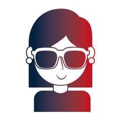 young girl with sunglasses portrait character