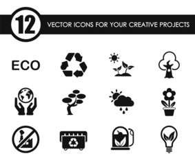 ecology vector icons for your creative ideas