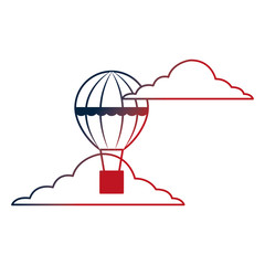 hot air balloon basket flying in the sky