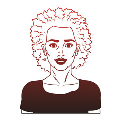 Woman afro profile pop art cartoon vector illustration graphic design