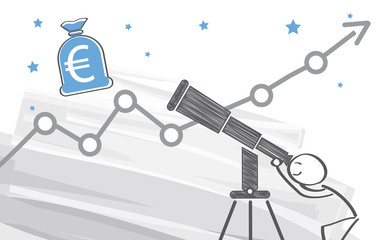 Investor mit Fernrohr