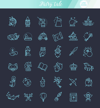 Simple Set of Fantasy Related Vector Line Icon