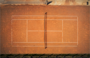 Tennis Clay Court. View from the bird's flight. Aerial photography © es0lex