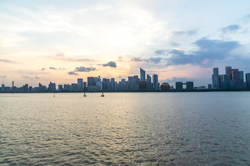 Naklejka premium panoramic city sky line 