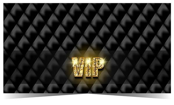 VIP card. Black sofa background. Premium quality.