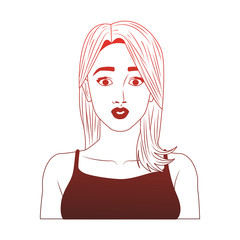 Woman profile pop art cartoon vector illustration graphic design