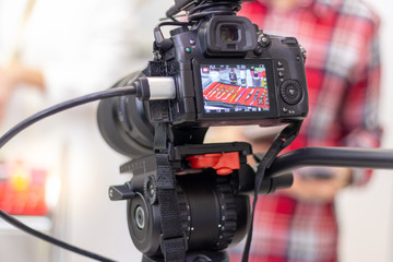 video camera shooting eyelash extension equipment