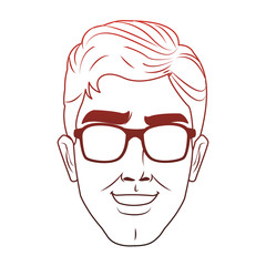 Man face with sunglasses pop art cartoon vector illustration graphic design