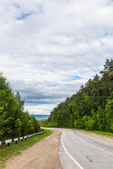 Road through the Khvalynsky National Park, Russia