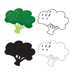 Cauliflower worksheet vector design