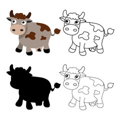 cow worksheet vector design