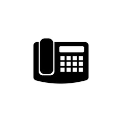 Office Fax Phone. Flat Vector Icon illustration. Simple black symbol on white background. Office Fax Phone sign design template for web and mobile UI element