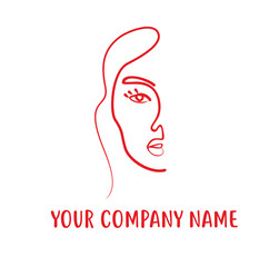 Half female red outline logo