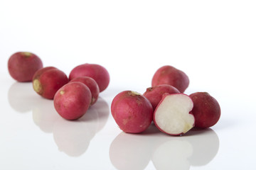 Close-Up Of Radish  White Background