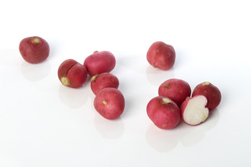 Close-Up Of Radish  White Background