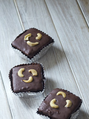 Chocolate brownies with cashew