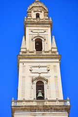Italy, Lecce, Duomo square,  in Baroque style, bell tower, view and architectural details.