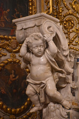 Italy, Lecce, Cathedral of Santa Maria Assunta, interiors and details.