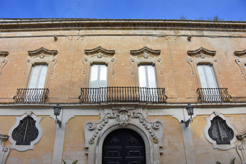 Italy, Lecce, ancient buildings and streets of the old town, views and details, doors, windows and various architectures.