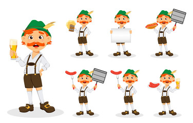 Oktoberfest, beer festival. Funny redhead man