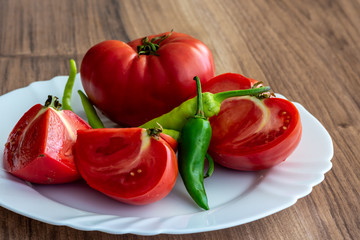 Tomatoes and peppers - fresh and healthy