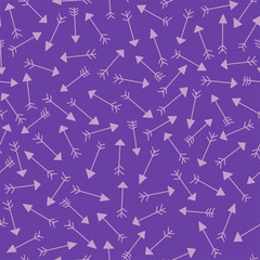 Vector arrows background - hand drawn design. Colorful seamless stylish pattern
