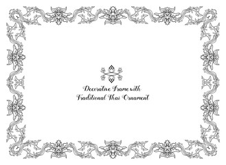 Frame with decorative elements of traditional Thai ornament. Sto