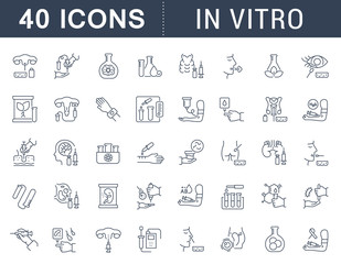 Set Vector Line Icons of In Vitro. - obrazy, fototapety, plakaty