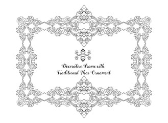 Frame with decorative elements of traditional Thai ornament. Sto