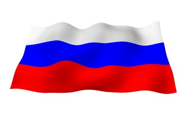 Waving flag of the Russian Federation. The National. State symbol of the Russia. 3D illustration