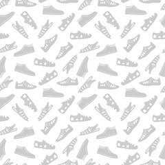 Sport footwear seamless pattern vector illustration on white