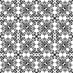 Classic seamless pattern. Traditional orient ornament. Classic vintage black and white background