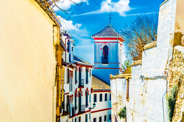 Church in Granada, Spain, colorful illustration