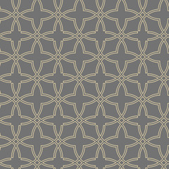 Seamless golden ornament in arabian style. Geometric abstract background. Pattern for wallpapers and backgrounds
