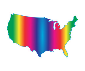 Obraz premium Rainbow America United States Flat Icon