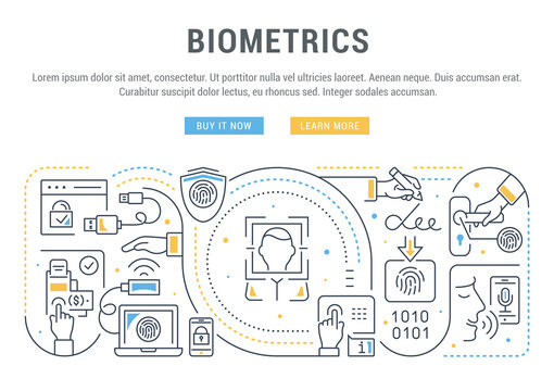 Linear Banner Of Biometrics.