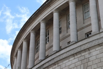 facade of an building with columns