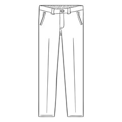 Vector Sketch Illustration - Classic Mens Trousers on White Background