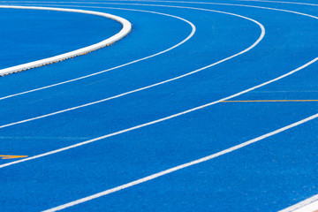 running track blue color  - For fitness or competition Bangkok of Thailand