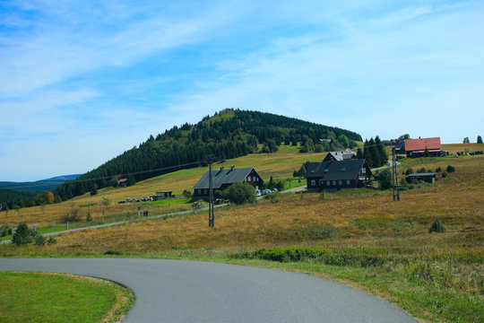 jizerka village and bukovec hill in the jizera mountains