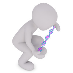 holding the population dna between hands