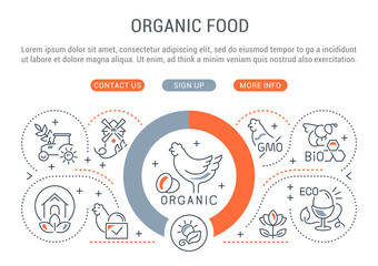 Linear Banner of Food Labels