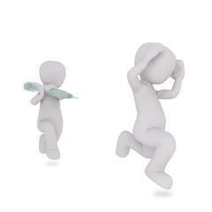 run away from the syringe