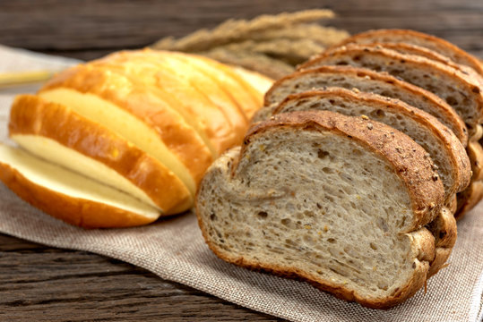 fresh bread and wheat  and Yellow Potato Bread