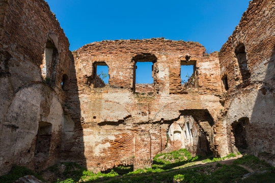 Ruins of the Ruzhany Palace Complex, the largest monument of the palace architecture of Belarus with elements of late Baroque and Classicism