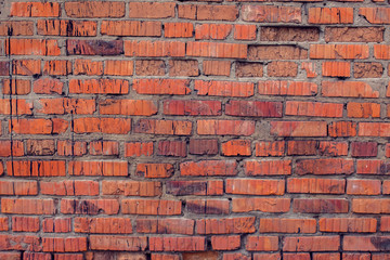 Red bricks wall background vintage and modern texture