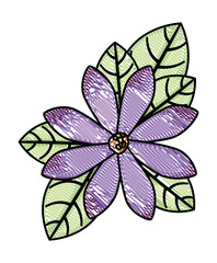 beautiful flower and leafs garden vector illustration design
