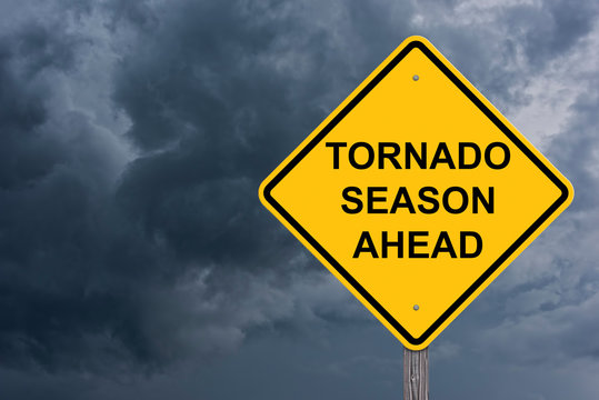Tornado Season Ahead Caution Sign