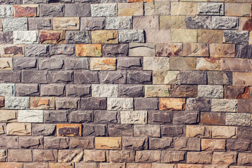 Gray bricks wall background vintage and modern texture
