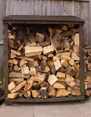 Log store full of wood